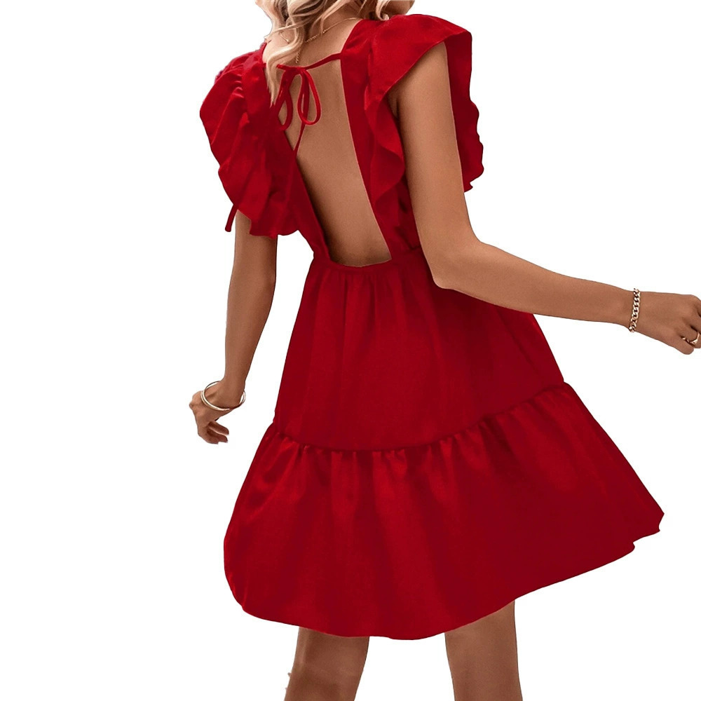 ZARA Sexy Summer Backless Sleeveless Flared Dress with Cinched Waist - Picture 5 of 6